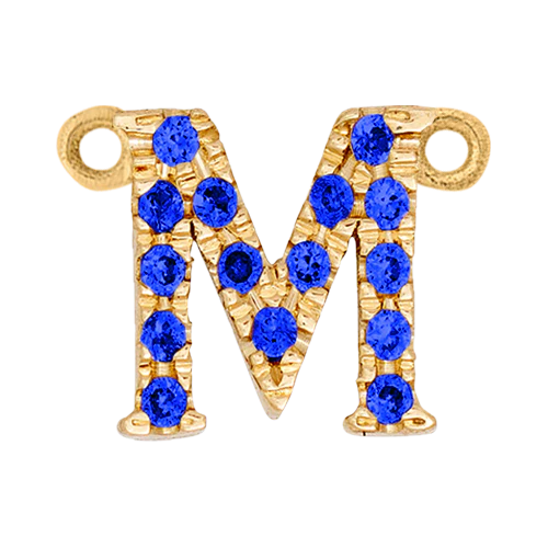 Blue Sapphire + 14k Yellow Gold Letter Charm - Image 13