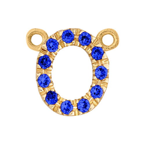 Blue Sapphire + 14k Yellow Gold Letter Charm - Image 15