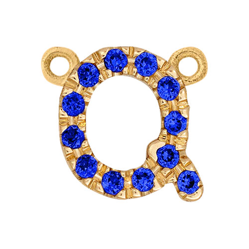Blue Sapphire + 14k Yellow Gold Letter Charm - Image 17