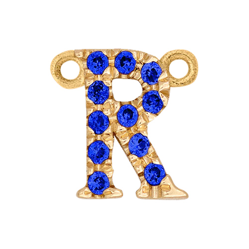 Blue Sapphire + 14k Yellow Gold Letter Charm - Image 18