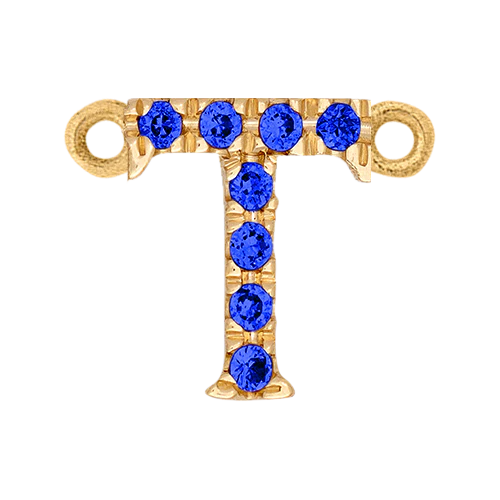 Blue Sapphire + 14k Yellow Gold Letter Charm - Image 20