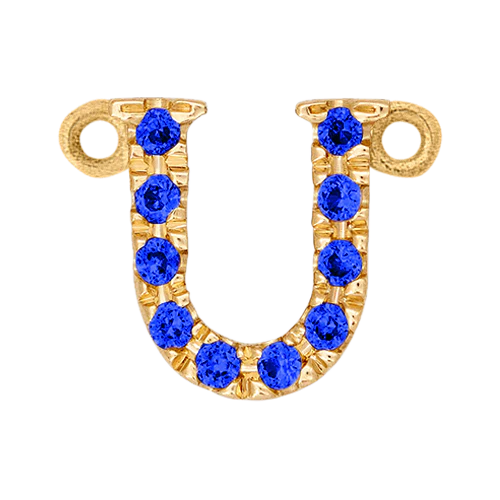 Blue Sapphire + 14k Yellow Gold Letter Charm - Image 21