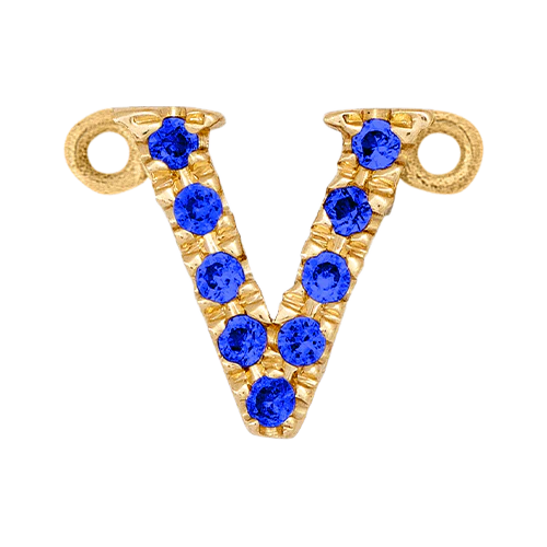 Blue Sapphire + 14k Yellow Gold Letter Charm - Image 22