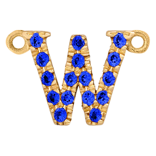 Blue Sapphire + 14k Yellow Gold Letter Charm - Image 23