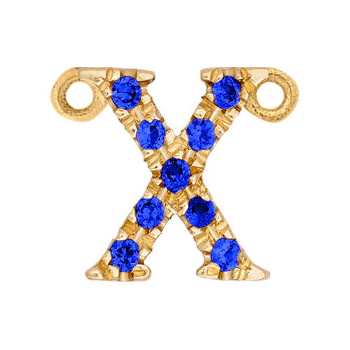 Blue Sapphire + 14k Yellow Gold Letter Charm - Image 24