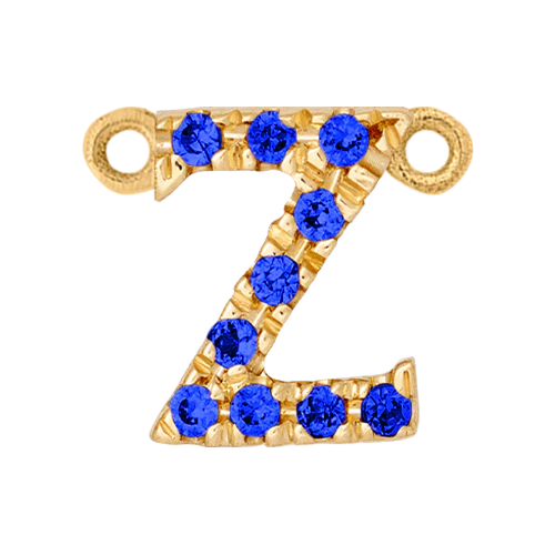 Blue Sapphire + 14k Yellow Gold Letter Charm - Image 26