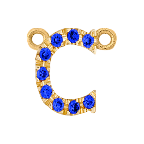 Blue Sapphire + 14k Yellow Gold Letter Charm - Image 3