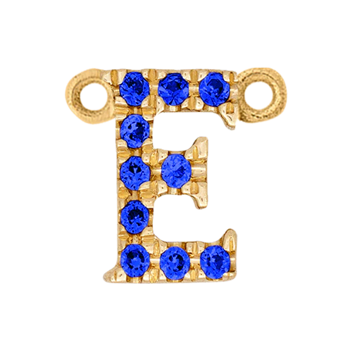 Blue Sapphire + 14k Yellow Gold Letter Charm - Image 5