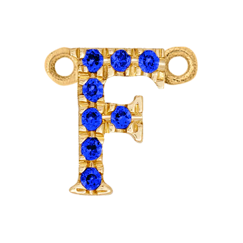 Blue Sapphire + 14k Yellow Gold Letter Charm - Image 6