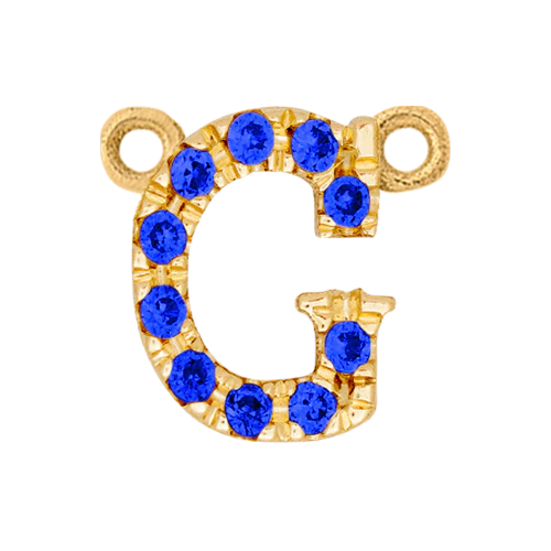 Blue Sapphire + 14k Yellow Gold Letter Charm - Image 7