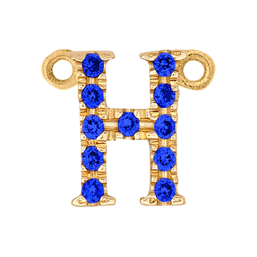 Blue Sapphire + 14k Yellow Gold Letter Charm - Image 8