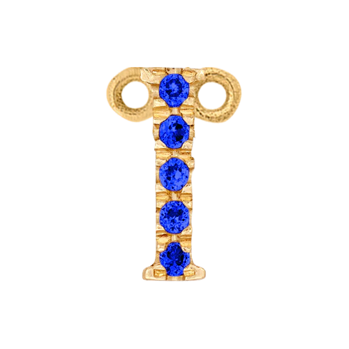 Blue Sapphire + 14k Yellow Gold Letter Charm - Image 9