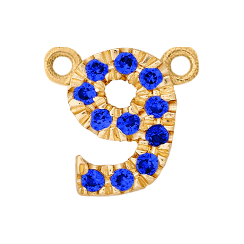 Blue Sapphire + 14k Yellow Gold Number Charm - Image 10