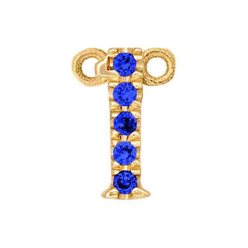 Blue Sapphire + 14k Yellow Gold Number Charm - Image 2
