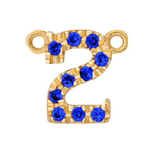 Blue Sapphire + 14k Yellow Gold Number Charm - Image 3