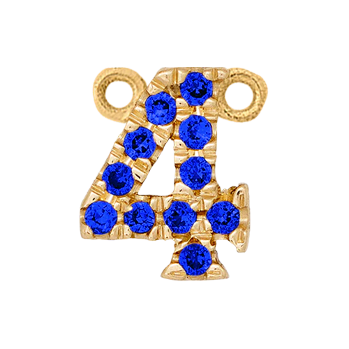 Blue Sapphire + 14k Yellow Gold Number Charm - Image 5