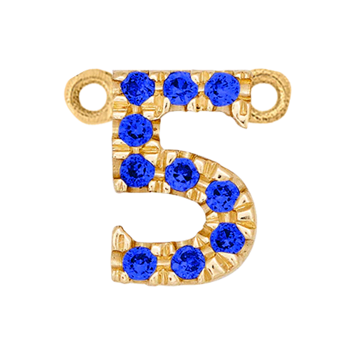 Blue Sapphire + 14k Yellow Gold Number Charm - Image 6