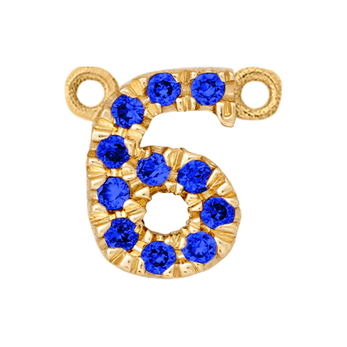 Blue Sapphire + 14k Yellow Gold Number Charm - Image 7