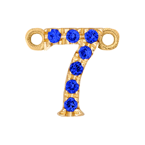 Blue Sapphire + 14k Yellow Gold Number Charm - Image 8