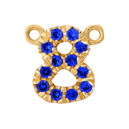 Blue Sapphire + 14k Yellow Gold Number Charm - Image 9