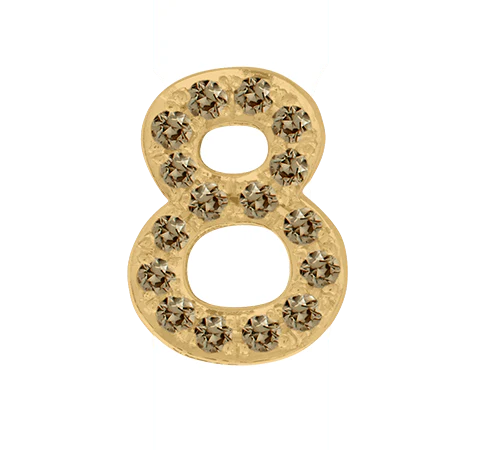 Yellow Gold, Brown Diamond Number Bead - Image 11