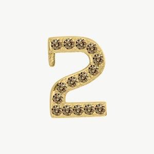 Yellow Gold, Brown Diamond Number Bead - Image 15