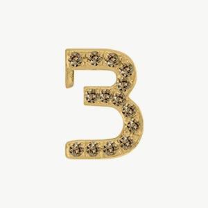 Yellow Gold, Brown Diamond Number Bead - Image 16