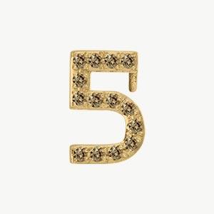Yellow Gold, Brown Diamond Number Bead - Image 18