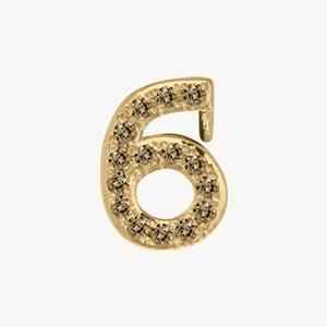 Yellow Gold, Brown Diamond Number Bead - Image 19