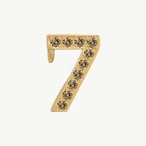 Yellow Gold, Brown Diamond Number Bead - Image 20