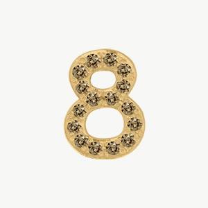 Yellow Gold, Brown Diamond Number Bead - Image 21