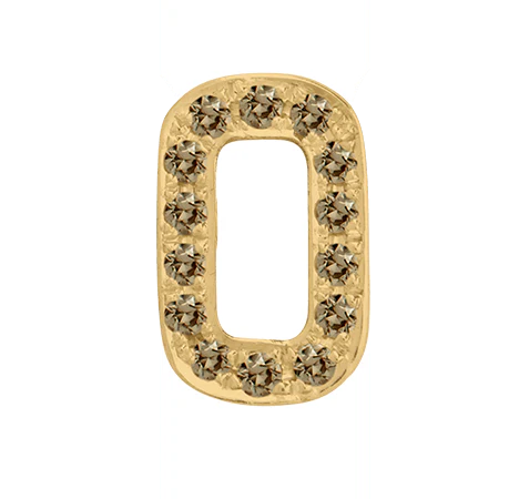 Yellow Gold, Brown Diamond Number Bead - Image 3