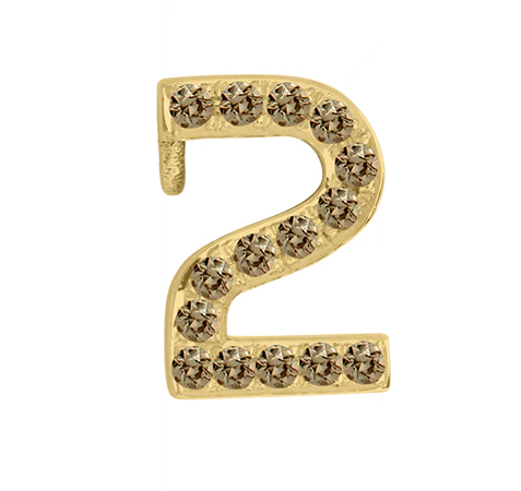 Yellow Gold, Brown Diamond Number Bead - Image 5