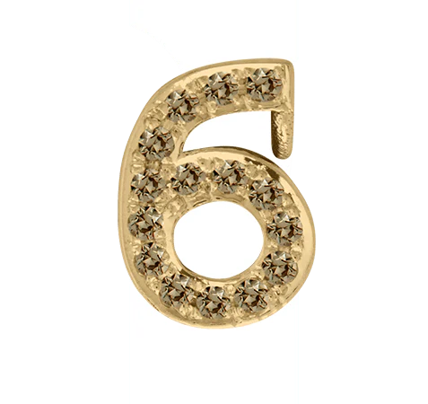 Yellow Gold, Brown Diamond Number Bead - Image 9