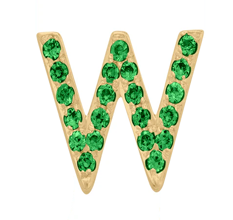 Yellow Gold, Green Garnet Letter Bead - Image 25