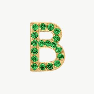 Yellow Gold, Green Garnet Letter Bead - Image 30