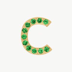 Yellow Gold, Green Garnet Letter Bead - Image 31