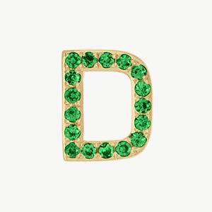 Yellow Gold, Green Garnet Letter Bead - Image 32