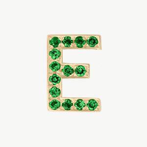 Yellow Gold, Green Garnet Letter Bead - Image 33