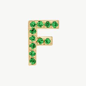 Yellow Gold, Green Garnet Letter Bead - Image 34