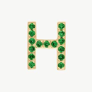 Yellow Gold, Green Garnet Letter Bead - Image 36
