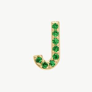 Yellow Gold, Green Garnet Letter Bead - Image 38