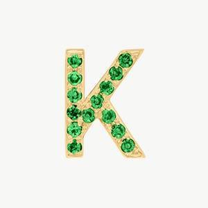 Yellow Gold, Green Garnet Letter Bead - Image 39