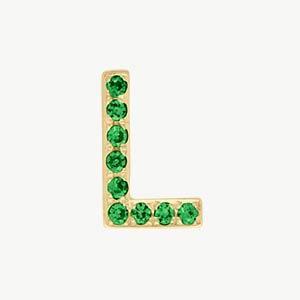 Yellow Gold, Green Garnet Letter Bead - Image 40