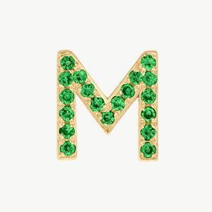 Yellow Gold, Green Garnet Letter Bead - Image 41