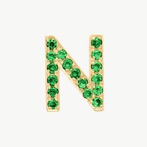 Yellow Gold, Green Garnet Letter Bead - Image 42