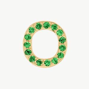 Yellow Gold, Green Garnet Letter Bead - Image 43