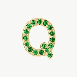 Yellow Gold, Green Garnet Letter Bead - Image 45
