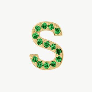 Yellow Gold, Green Garnet Letter Bead - Image 47