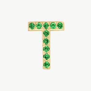 Yellow Gold, Green Garnet Letter Bead - Image 48